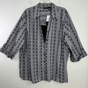 Maggie Barnes Layered Button Up Top 3/4 Sleeve Womens Plus Sz 2X‎  22-24 New